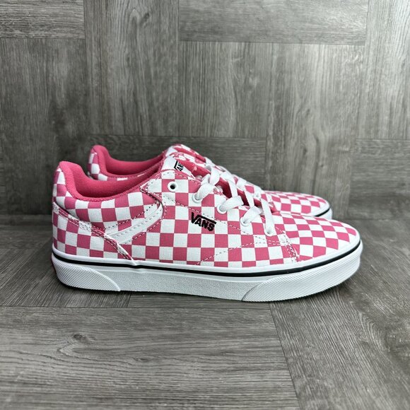 Vans Seldan Youth size 5.5/Women's size 7 Checkered Pink White Skate Shoe - Picture 1 of 8